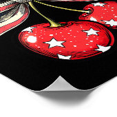 Schattige Amerika Kersen Coquette Bow Funny Cherry Poster (Hoek)