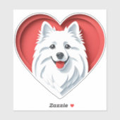Schattige Amerikaans Eskimo Hondenliefhebber Puppy Sticker (Vel)