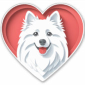 Schattige Amerikaans Eskimo Hondenliefhebber Puppy Sticker (Voorkant)