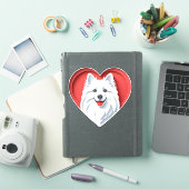 Schattige Amerikaans Eskimo Hondenliefhebber Puppy Sticker (iPad Cover)