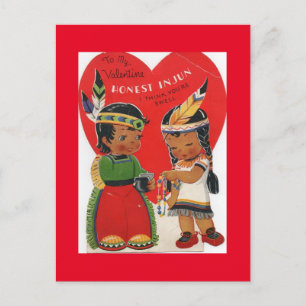 Schattige Amerikaans Indiaas Kinderen  Valentijn Briefkaart