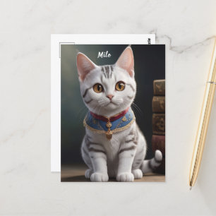 Schattige Amerikaans Korthaar Kitten met grote oge Briefkaart