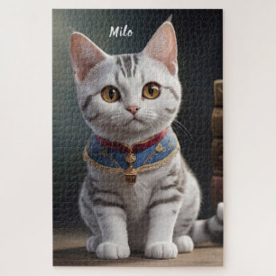 Schattige Amerikaans Korthaar Kitten met grote oge Legpuzzel