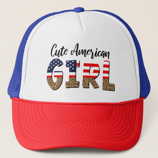 Schattige Amerikaans meisje Trucker Pet (Voorkant)