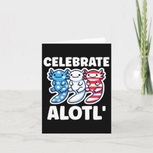 Schattige Amerikaanse Axolotls 4 juli Rood Wit Bla Kaart