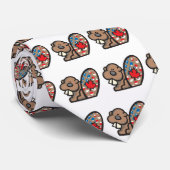 schattige amerikaanse bever stropdas (Opgerold)