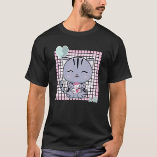 Schattige Amerikaanse Korthaar Kat Aardbei Milksha T-shirt