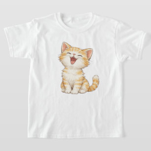 Schattige Amerikaanse Korthaar Kat Kinderen T-shir T-shirt