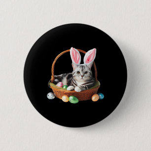 Schattige Amerikaanse Korthaar Kat Pasen Eiersoeke Ronde Button 5,7 Cm