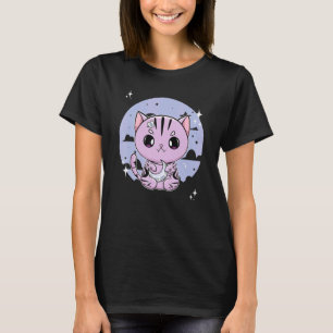 Schattige Amerikaanse Korthaar Kat Pastel Goth Maa T-shirt
