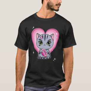Schattige Amerikaanse Korthaar Kat Roze Voetbal T-shirt