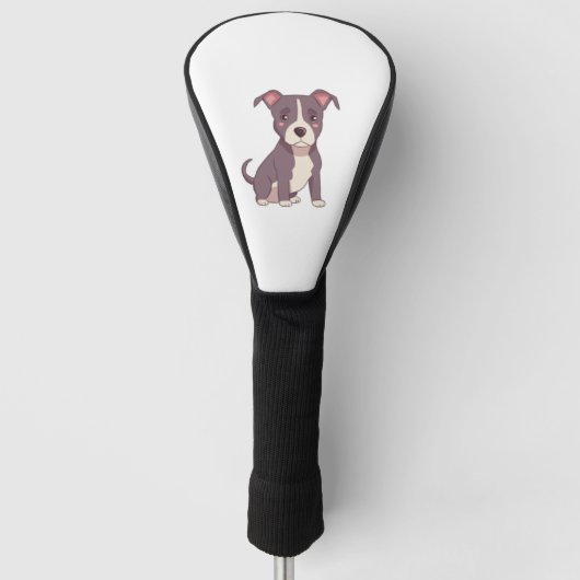 Schattige Amerikaanse pitbull terrier kawaii illus Golfheadcover (Voorkant)
