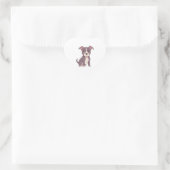 Schattige Amerikaanse pitbull terrier kawaii illus Hart Sticker (Tas)