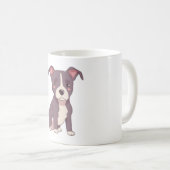 Schattige Amerikaanse pitbull terrier kawaii illus Koffiemok (Voorkant rechts)