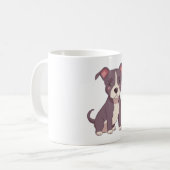 Schattige Amerikaanse pitbull terrier kawaii illus Koffiemok (Voorkant links)