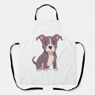 Schattige Amerikaanse pitbull terrier kawaii illus Schort