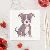 Schattige Amerikaanse pitbull terrier kawaii illus Servet (Insitu)