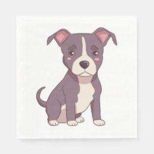 Schattige Amerikaanse pitbull terrier kawaii illus Servet