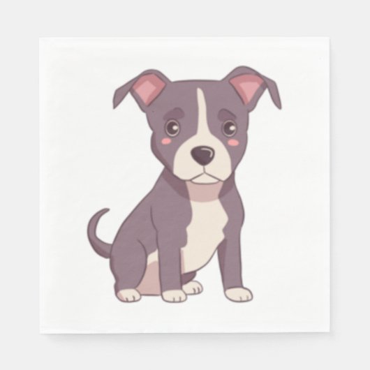 Schattige Amerikaanse pitbull terrier kawaii illus Servet (Voorkant)