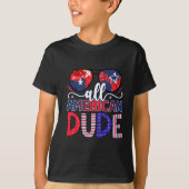 Schattige Amerikaanse vent 4 juli-viering T-shirt (Voorkant)