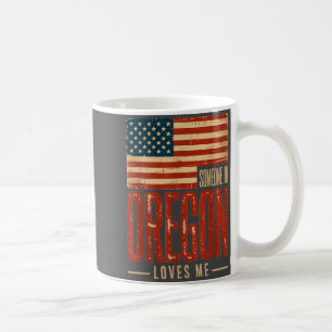 Schattige Amerikaanse vlag Iemand Oregon Houdt Van Koffiemok