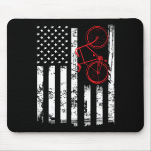 Schattige Amerikaanse Vlag Mountainbike Fietsen Ca Muismat