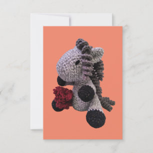 Schattige Amigurumi gehaakte Horse Notecard!!! Notitiekaartje