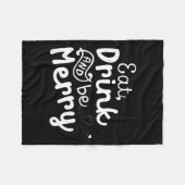 Schattige & Grappig Kerstmaal Fleece Deken (Voorkant (Horizontaal))
