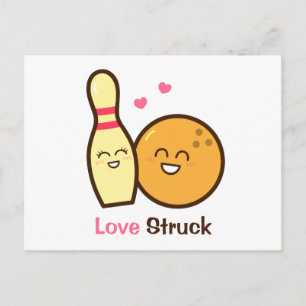 Schattige Amusante Bowlingbal en Prikkelende Liefd Briefkaart
