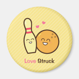 Schattige Amusante Bowlingbal en Prikkelende Liefd Magneet