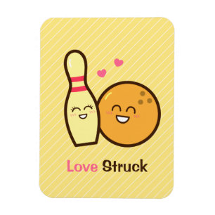 Schattige Amusante Bowlingbal en Prikkelende Liefd Magneet