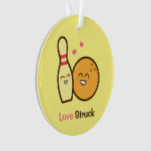 Schattige Amusante Bowlingbal en Prikkelende Liefd Ornament (voorkant)