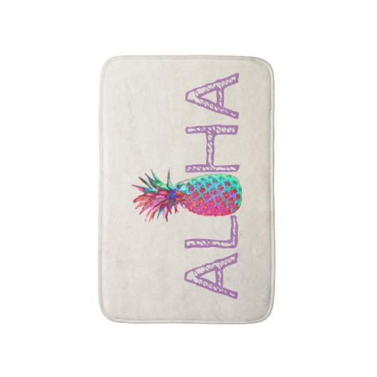 Schattige anananas Aloha Hawaiian Badmat (Voorkant Verticaal)