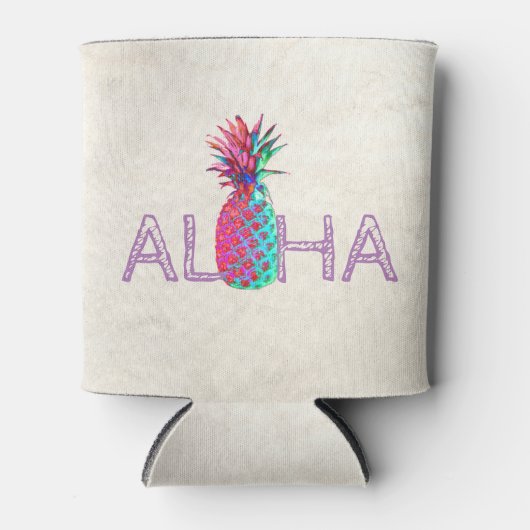 Schattige anananas Aloha Hawaiian Blikjeskoeler (Voorkant)