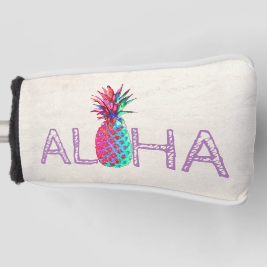 Schattige anananas Aloha Hawaiian Golfheadcover (Voorkant)