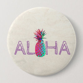 Schattige anananas Aloha Hawaiian Ronde Button 4,0 Cm
