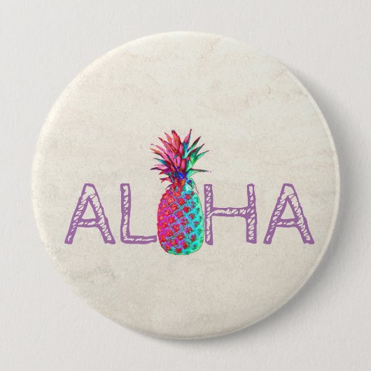 Schattige anananas Aloha Hawaiian Ronde Button 4,0 Cm (Voorkant)
