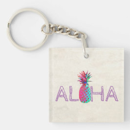 Schattige anananas Aloha Hawaiian Sleutelhanger