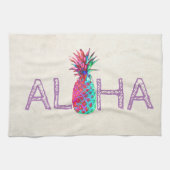 Schattige anananas Aloha Hawaiian Theedoek (Horizontaal)