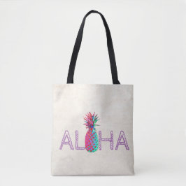 Schattige anananas Aloha Hawaiian Tote Bag