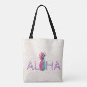 Schattige anananas Aloha Hawaiian Tote Bag (Achterkant)