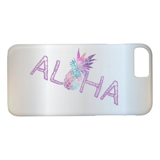 Schattige anananas Aloha Hawaiian, zilver Case-Mate iPhone Case (Achterkant (Horizontaal))