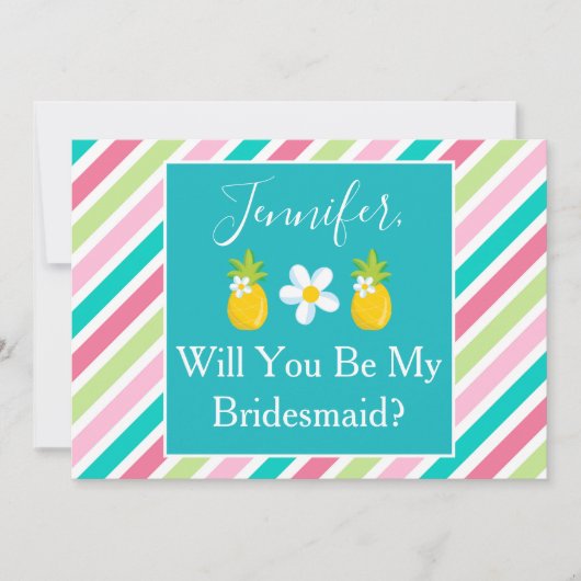 Schattige ananas bruidsmeisje voorstel kaart (Voorkant)