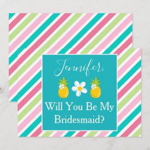 Schattige ananas bruidsmeisje voorstel kaart