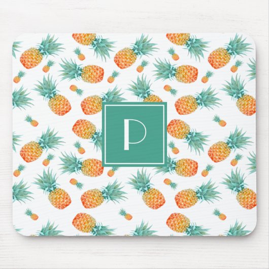Schattige ananas fruitpatroon monogram muismat (Voorkant)