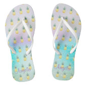 Schattige ananas Ombre Paint Splash Teenslippers (Voetbed)