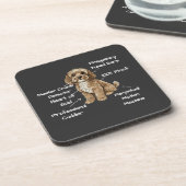 Schattige Anatomie van een Cockapoo-hond Liefhebbe Bier Onderzetter (Linkerzijde)