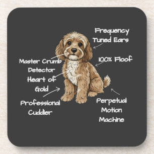 Schattige Anatomie van een Cockapoo-hond Liefhebbe Bier Onderzetter