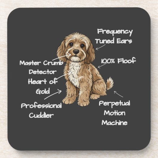 Schattige Anatomie van een Cockapoo-hond Liefhebbe Bier Onderzetter (Voorkant)