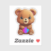 Schattige Androgyn Pride Vlag Beer met Hart Sticker (Vel)